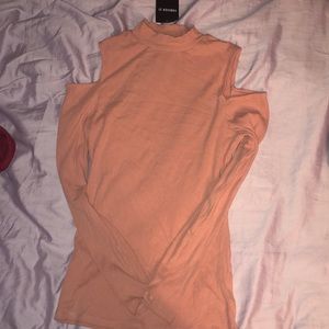 Mock Neck Off the Shoulder Top